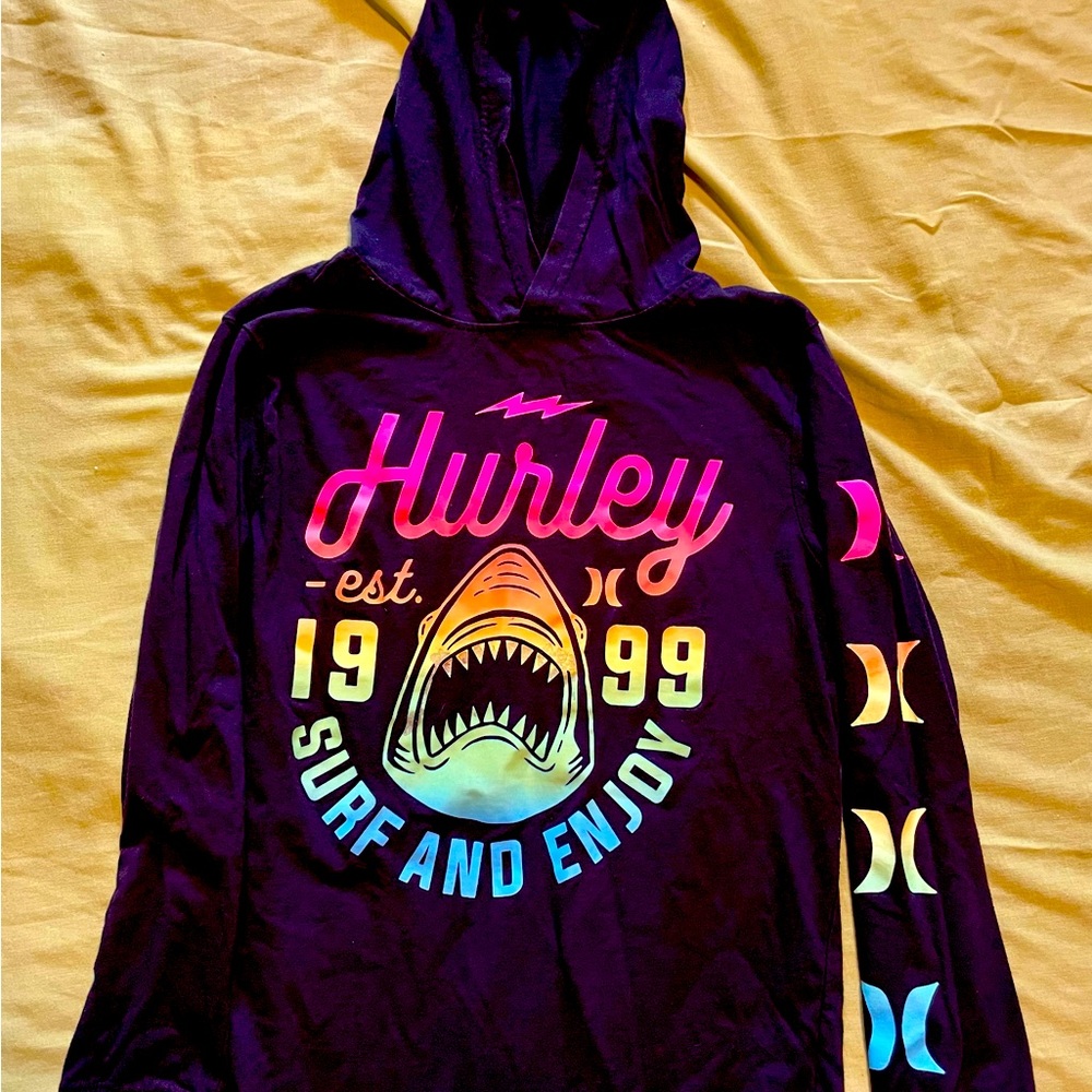 Boys hooded Hurley long sleeve tee